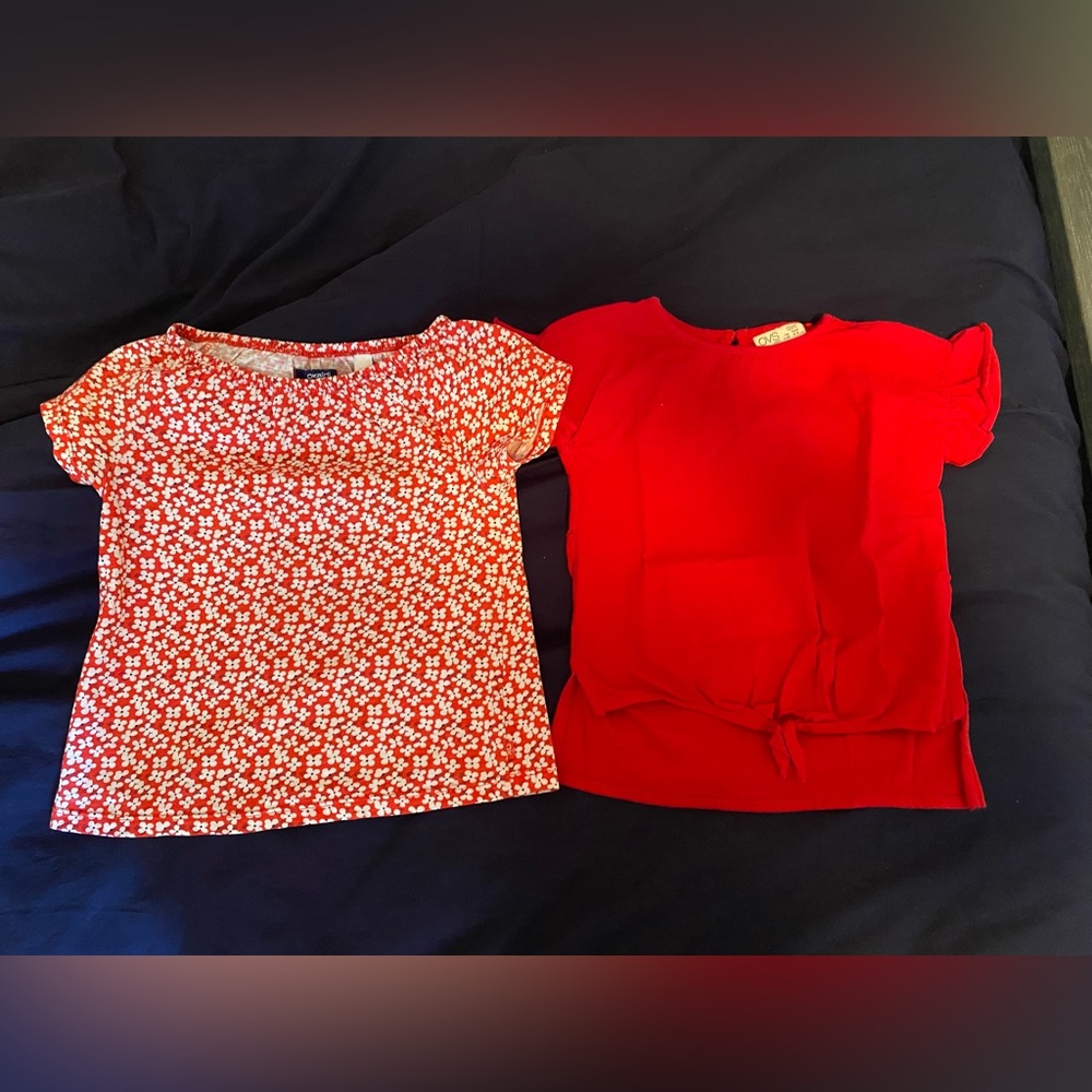 2 girls red t-shirts 5T